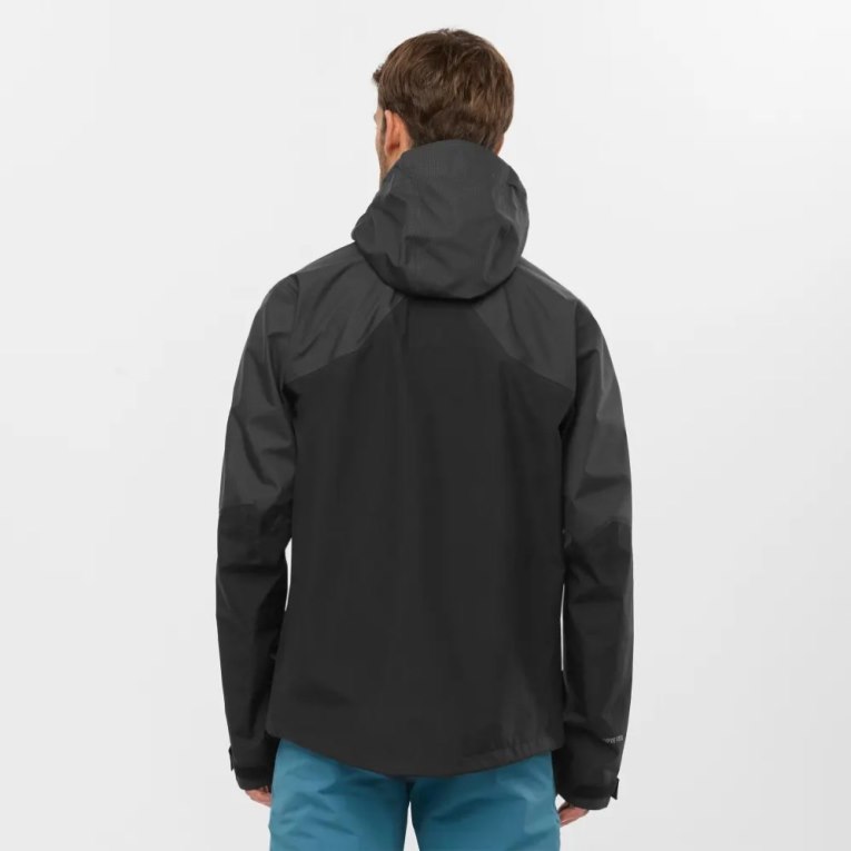 Salomon Outline GTX Hybrid Waterproof Men's Shell Jackets Black | CA 27M51